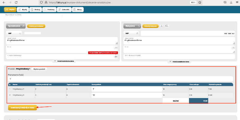 Półprodukty do produkcji
